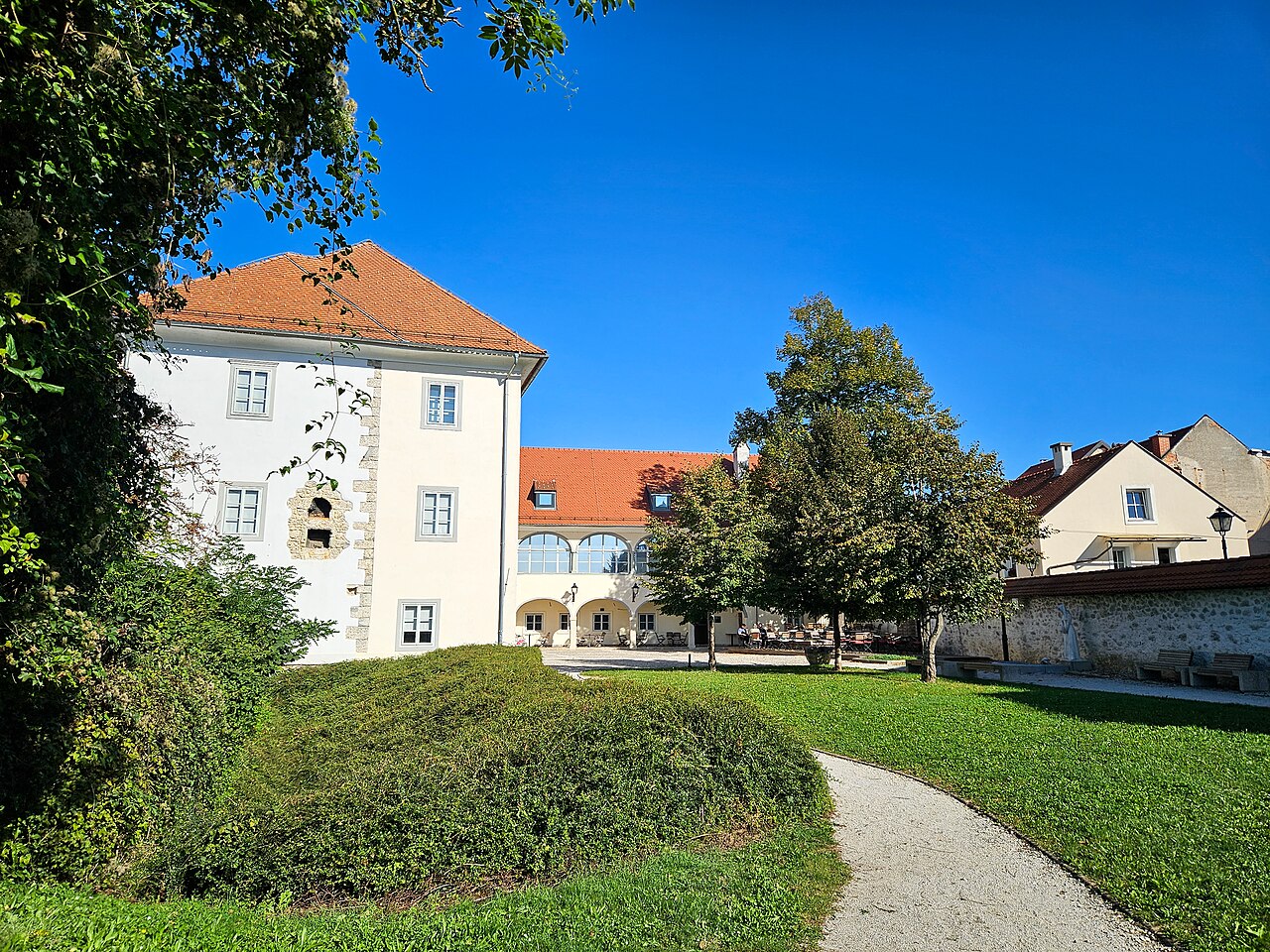 Khislstein Castle and its courtyard in Kranj