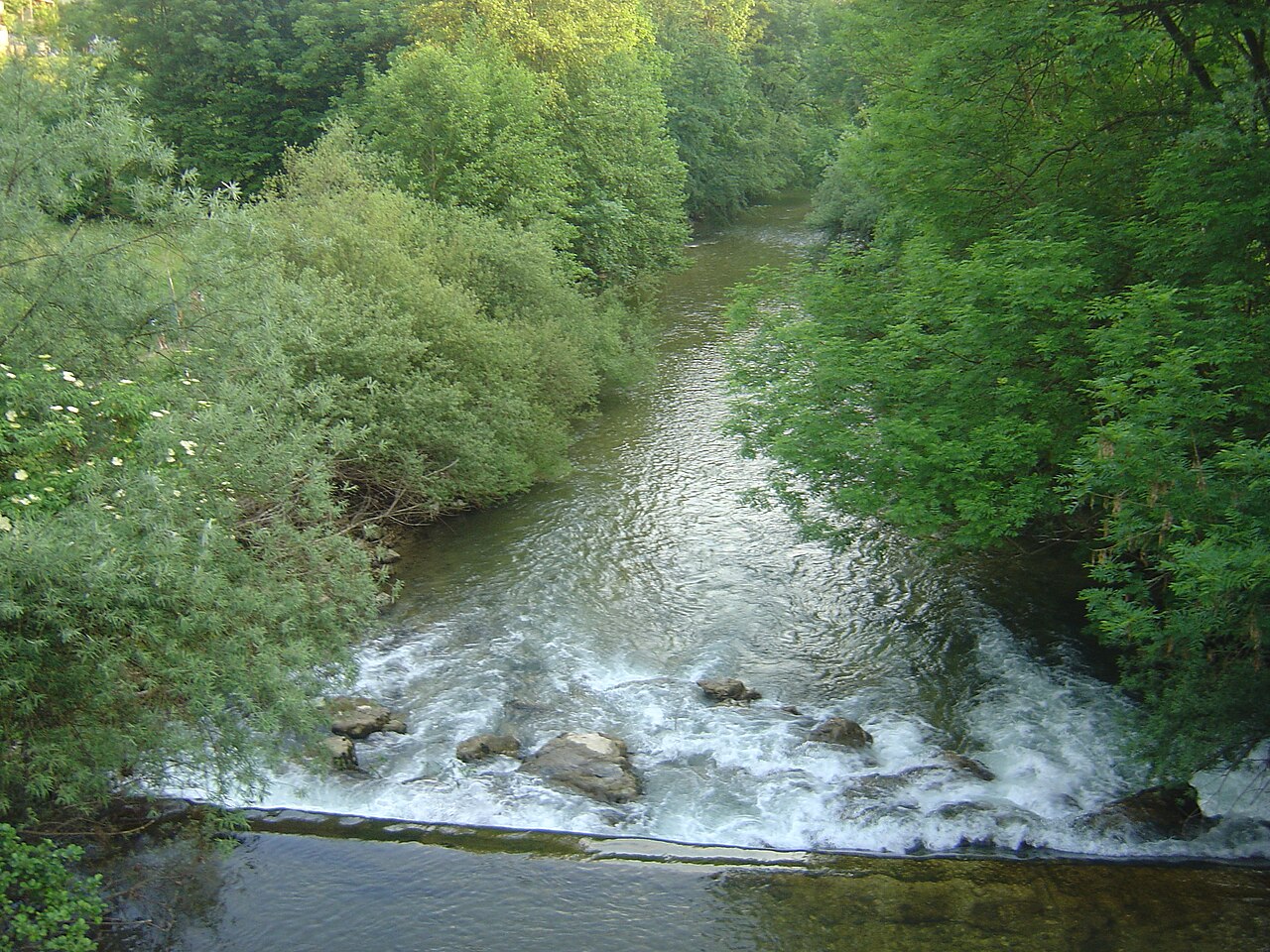 The Kokra river canyon beneath Kranj
