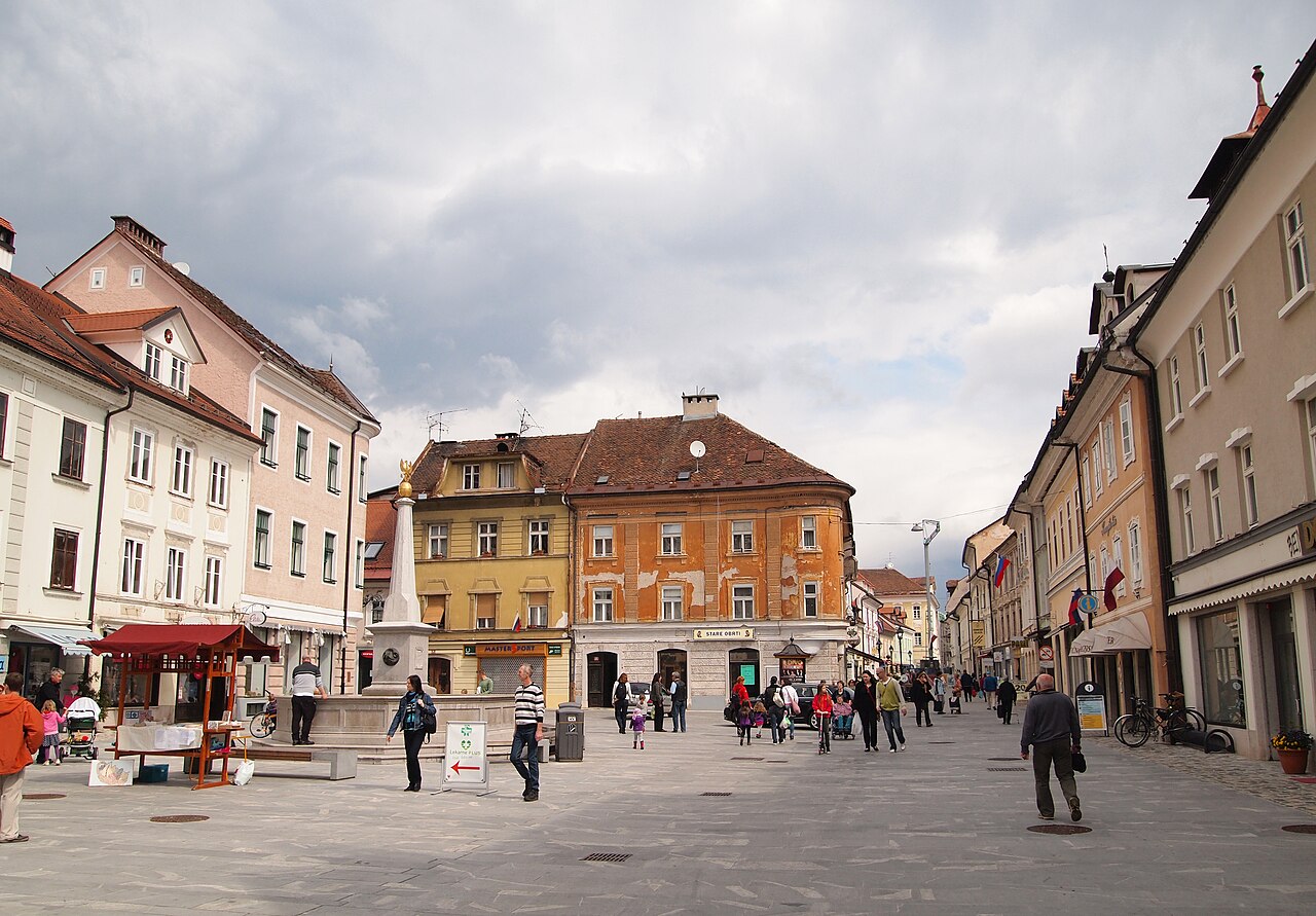 Glavni trg, the main square of Kranj old town